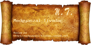 Medgyaszai Tivadar névjegykártya